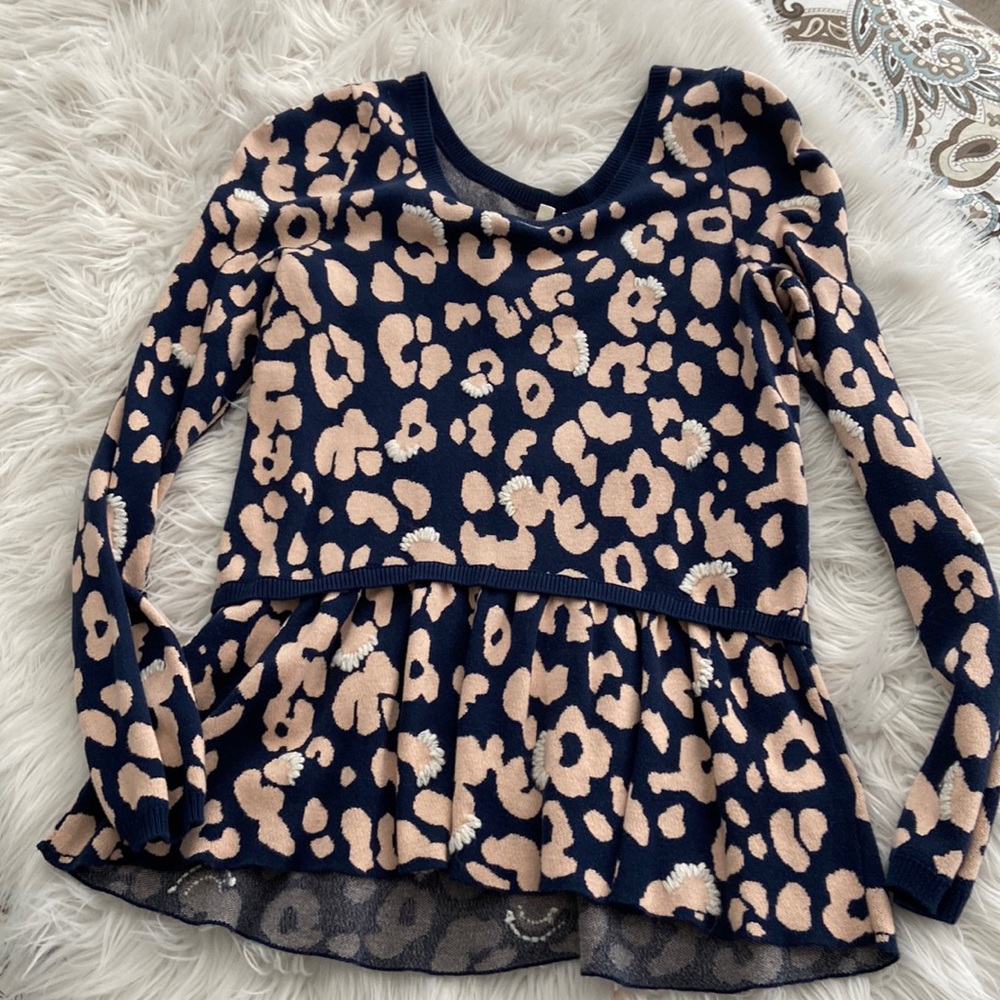Anthropologie moth sweater cheetah print size medium
